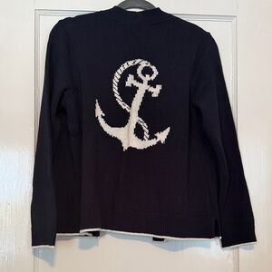 Navy Open-Front Women's Sweater